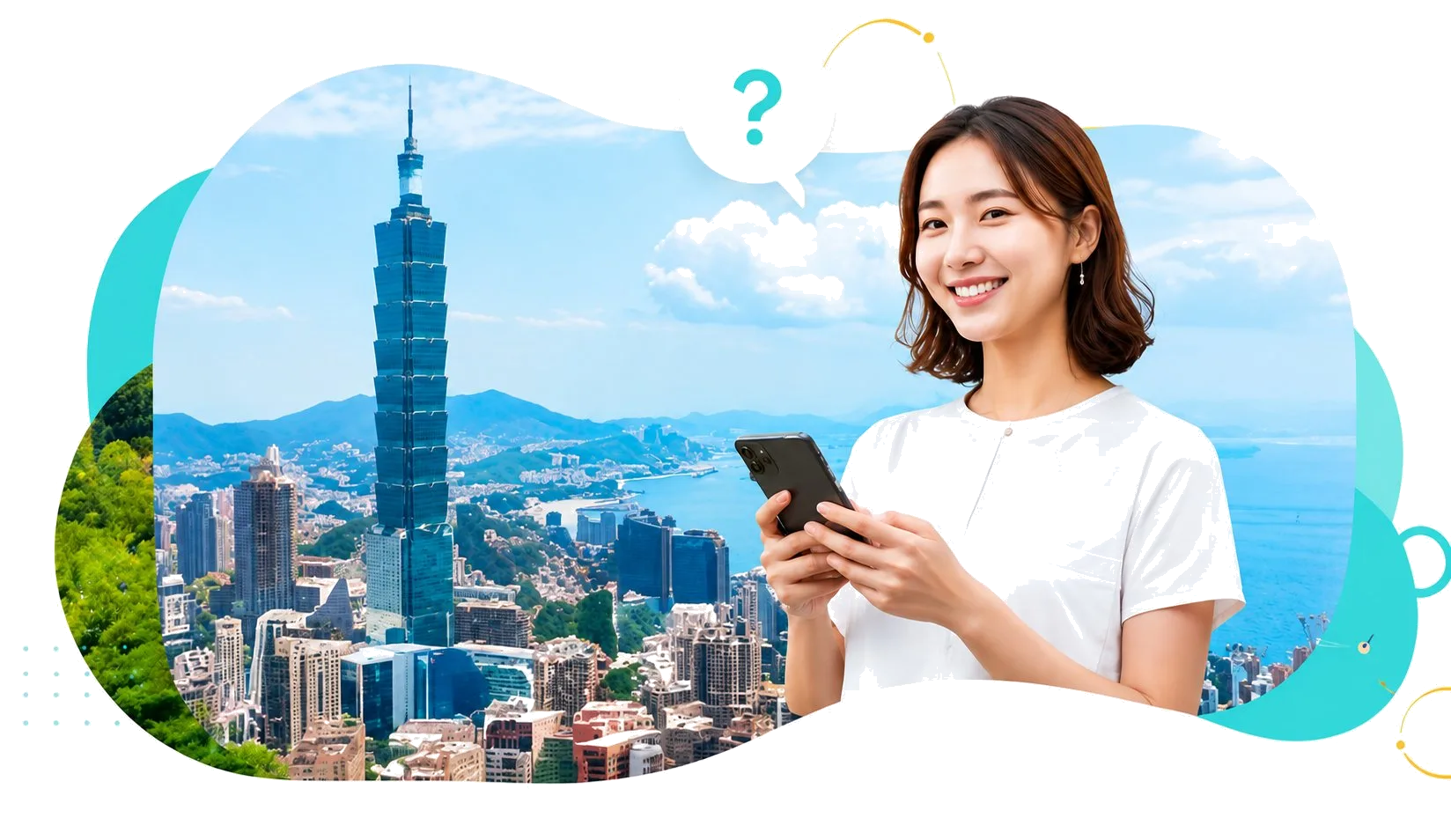 スマホで台湾中国語を学ぶ様子